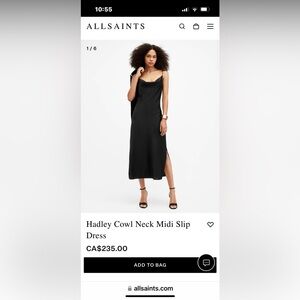 ALL SAINTS cowl neck midi slip dress (US aize 6) - rust orange